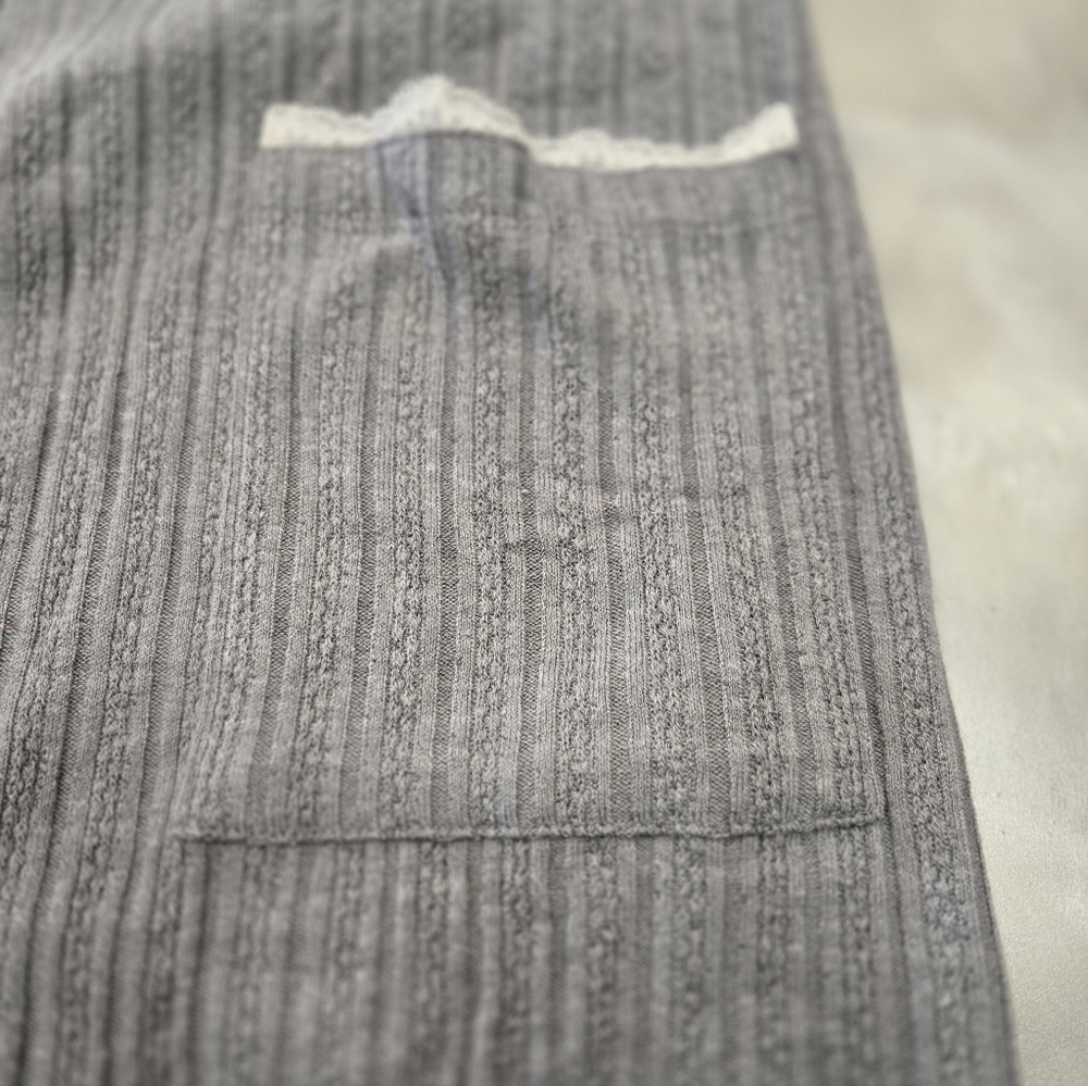 Blu Pepper Cozy Life Ribbed Gray Cardigan NWT. Size L - Picture 5 of 9